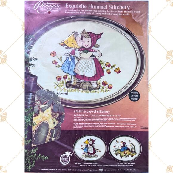 Vintage Paragon Needlecraft Hummel Kit (1976) Crewel Stitchery Kit - Picture 5 of 12